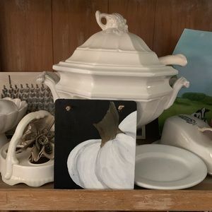 OOAK Hand Painted Harvest Pumpkin Halloween Tray